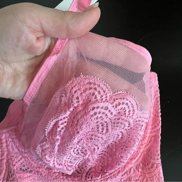 Mermaid Scales bubblegum pink Lace Full Coverage Plus Size Underwire Bra 38C NIB - Picture 9 of 13